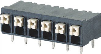 Morsettiera a molla da 5,0 mm per alte temperature ad angolo retto